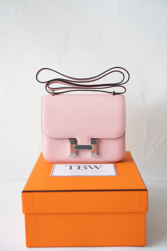 Constanc 18 – Rose Sakura Chevre with Palladium Hardware