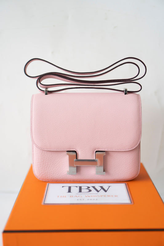 Constanc 18 – Rose Sakura Chevre with Palladium Hardware