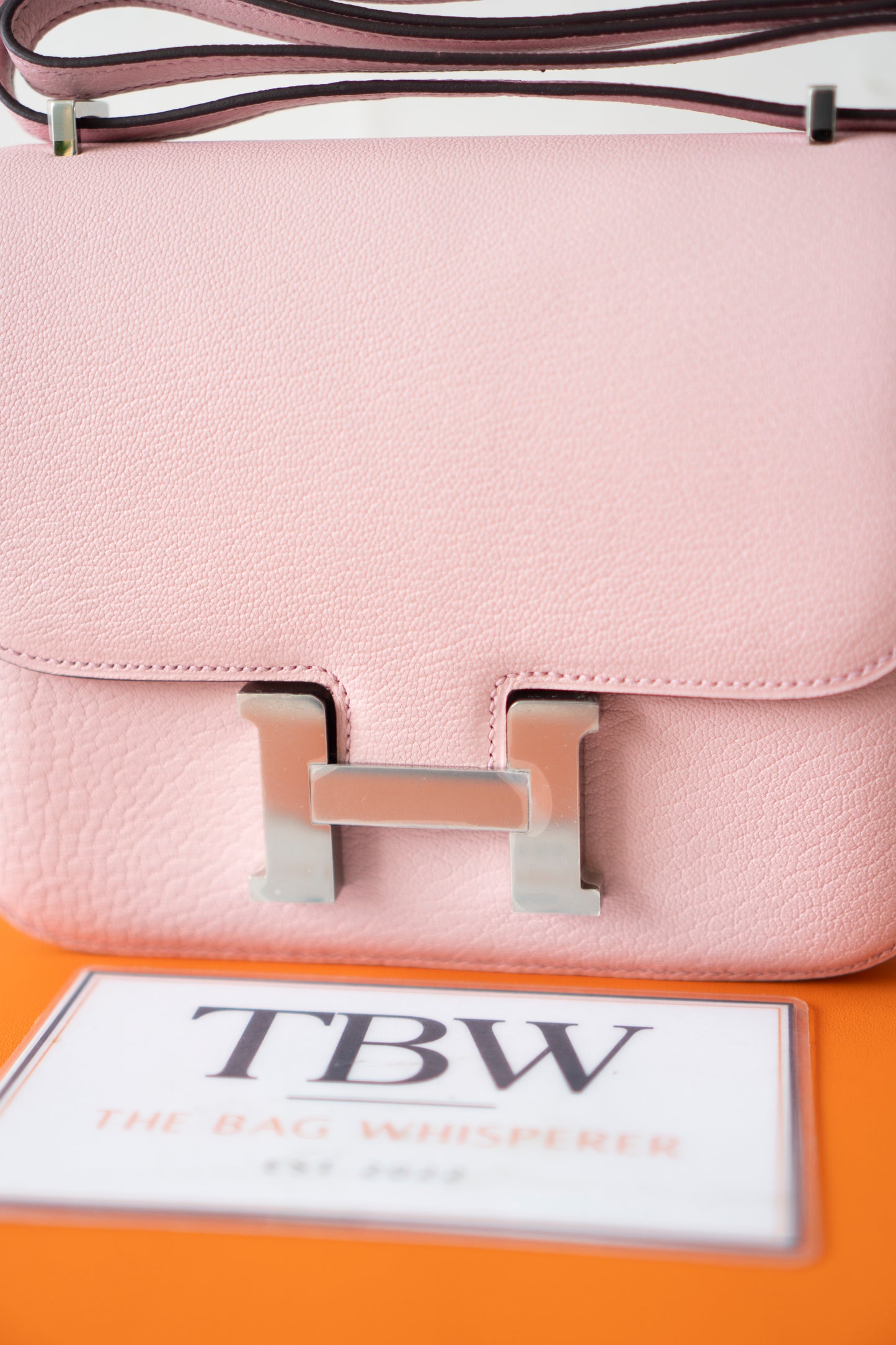 Constanc 18 – Rose Sakura Chevre with Palladium Hardware