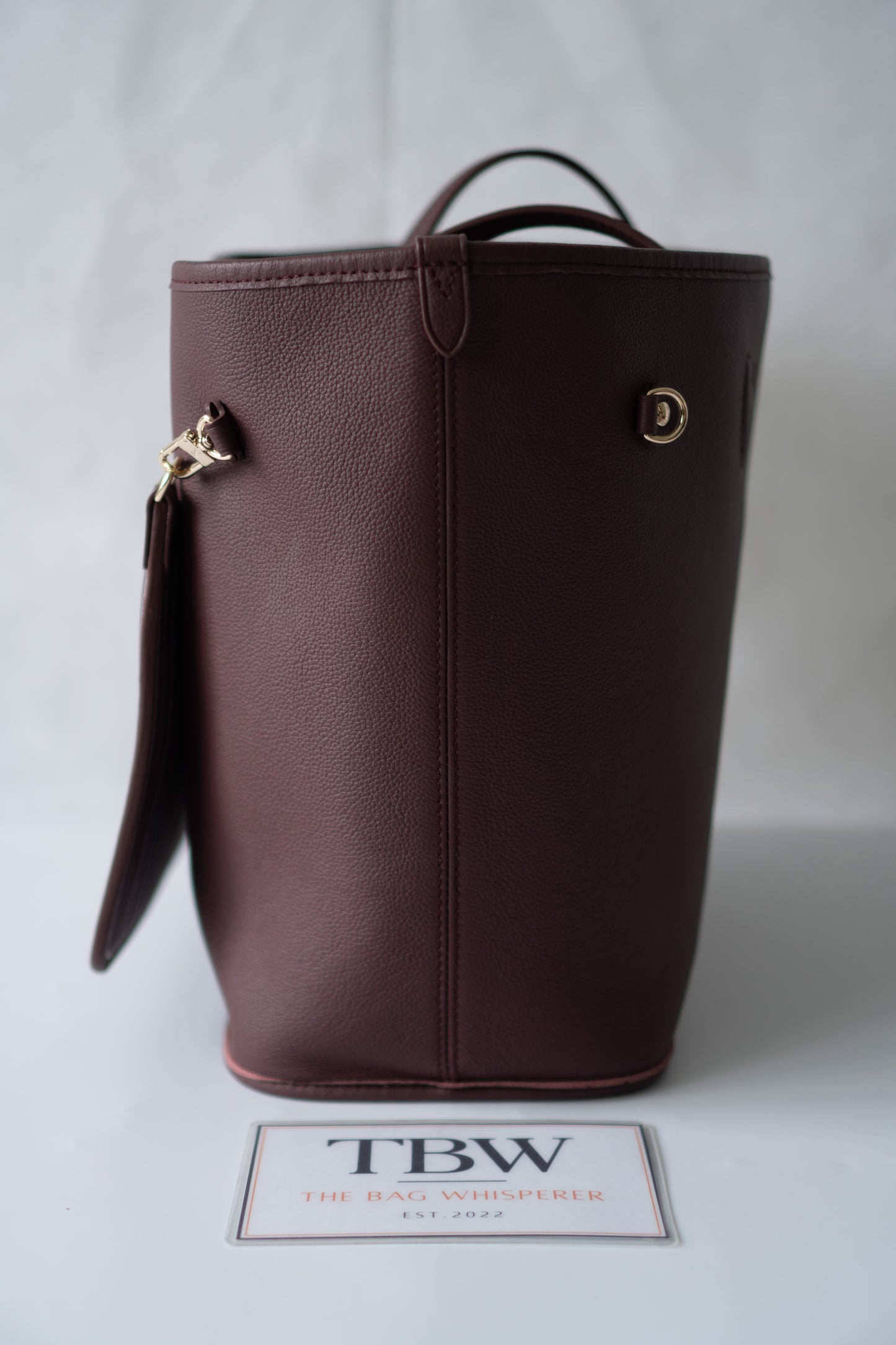 Neverfull Inside Out MM – Monogram / Dark Burgundy (Grained Leather) with Gold Hardware