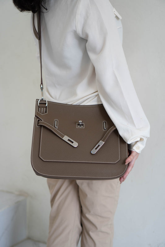 Jypsiere Bag – Etoupe Togo Leather with Palladium Hardware