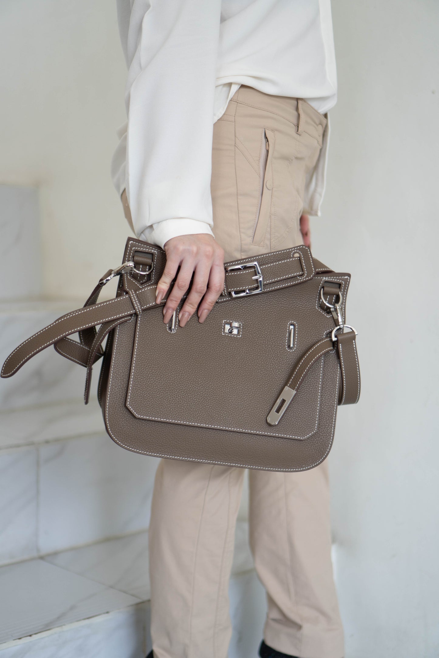 Jypsiere Bag – Etoupe Togo Leather with Palladium Hardware