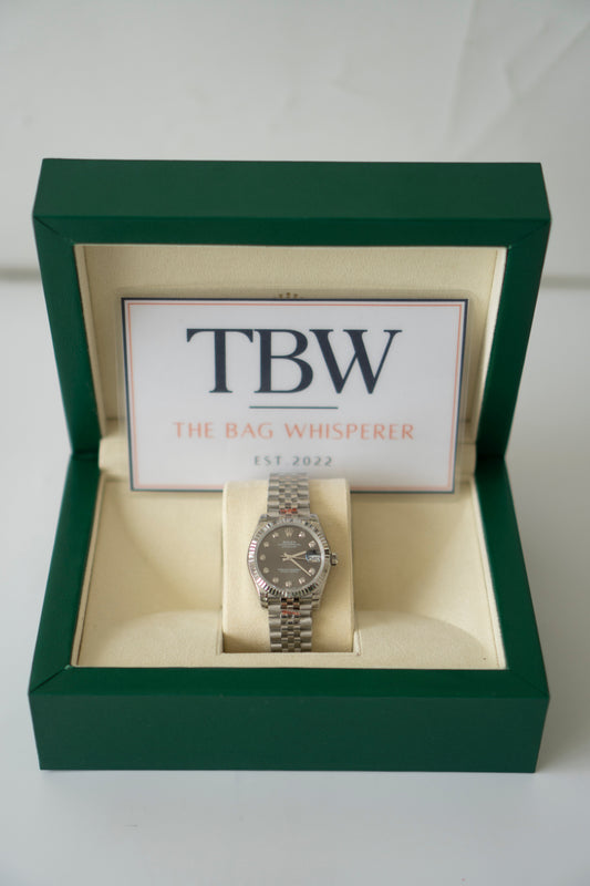 Date just 31 – Dark Grey Diamond Dial with Jubilee Bracelet