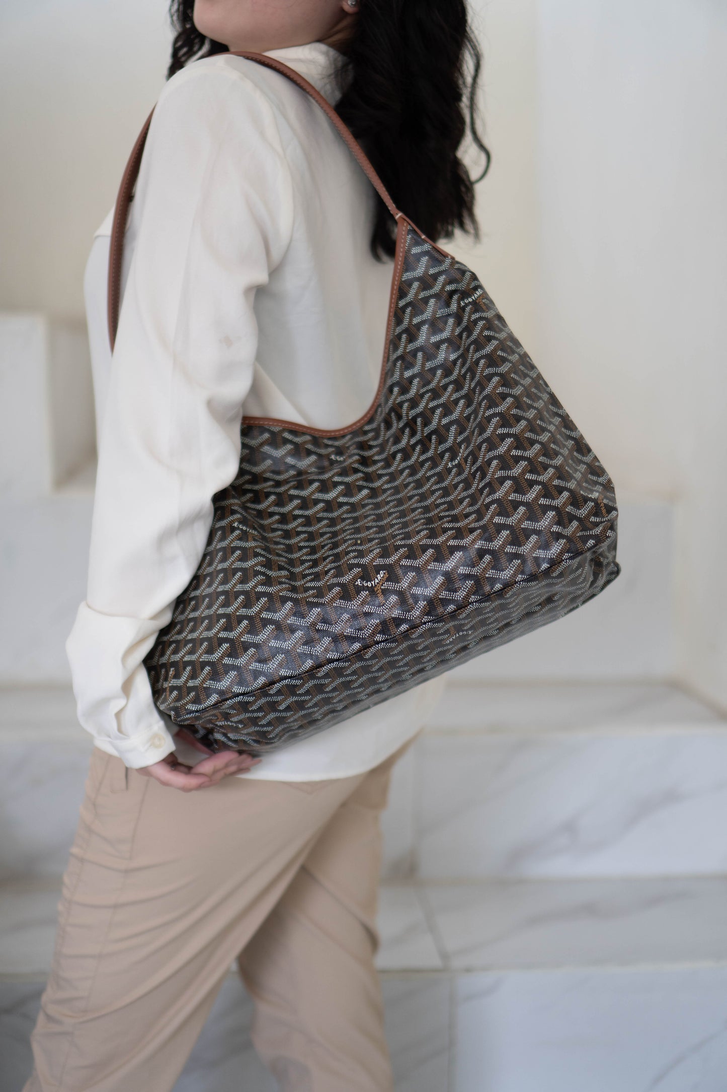Boheme Hobo Bag – Monogram Canvas with Brown Leather Trim