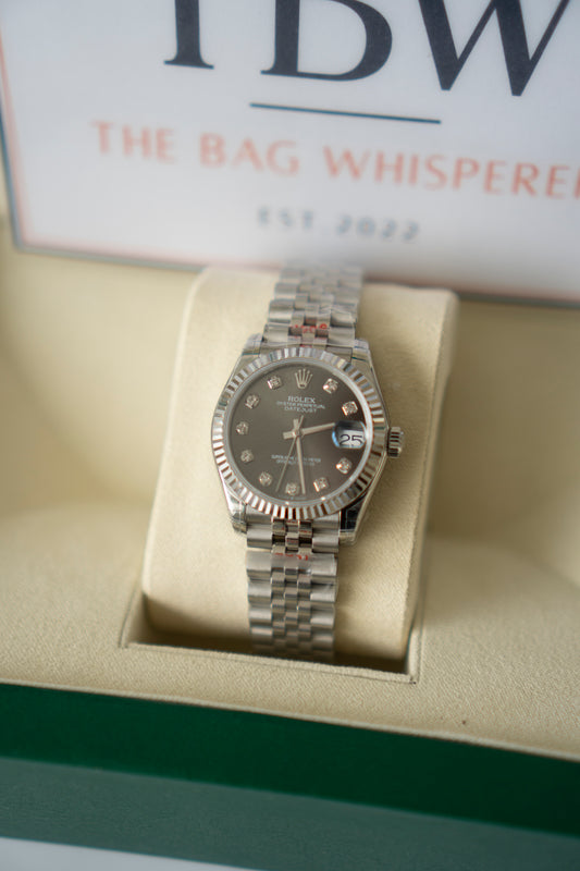 Date just 31 – Dark Grey Diamond Dial with Jubilee Bracelet