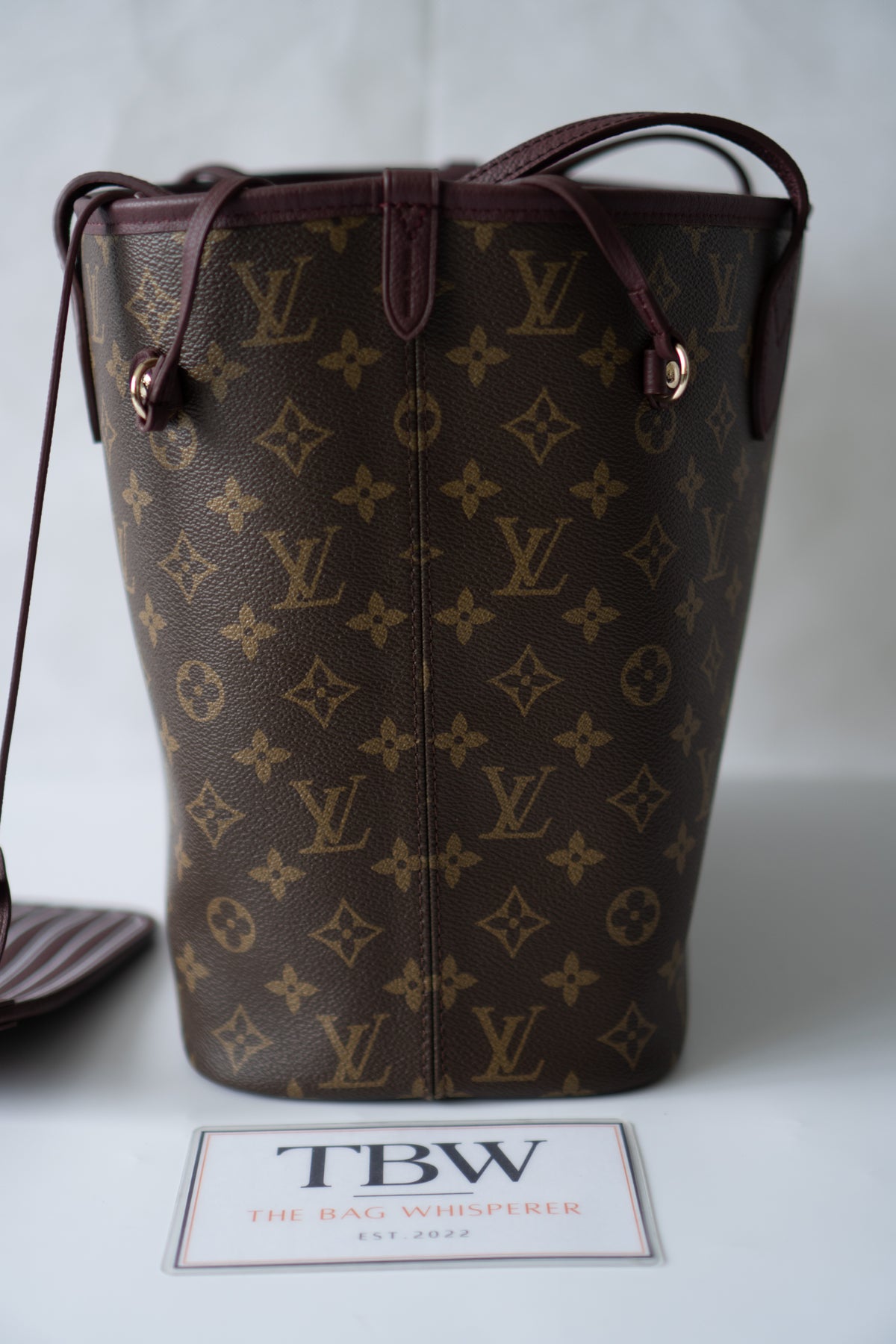 Neverfull Inside Out MM – Monogram / Dark Burgundy (Grained Leather) with Gold Hardware