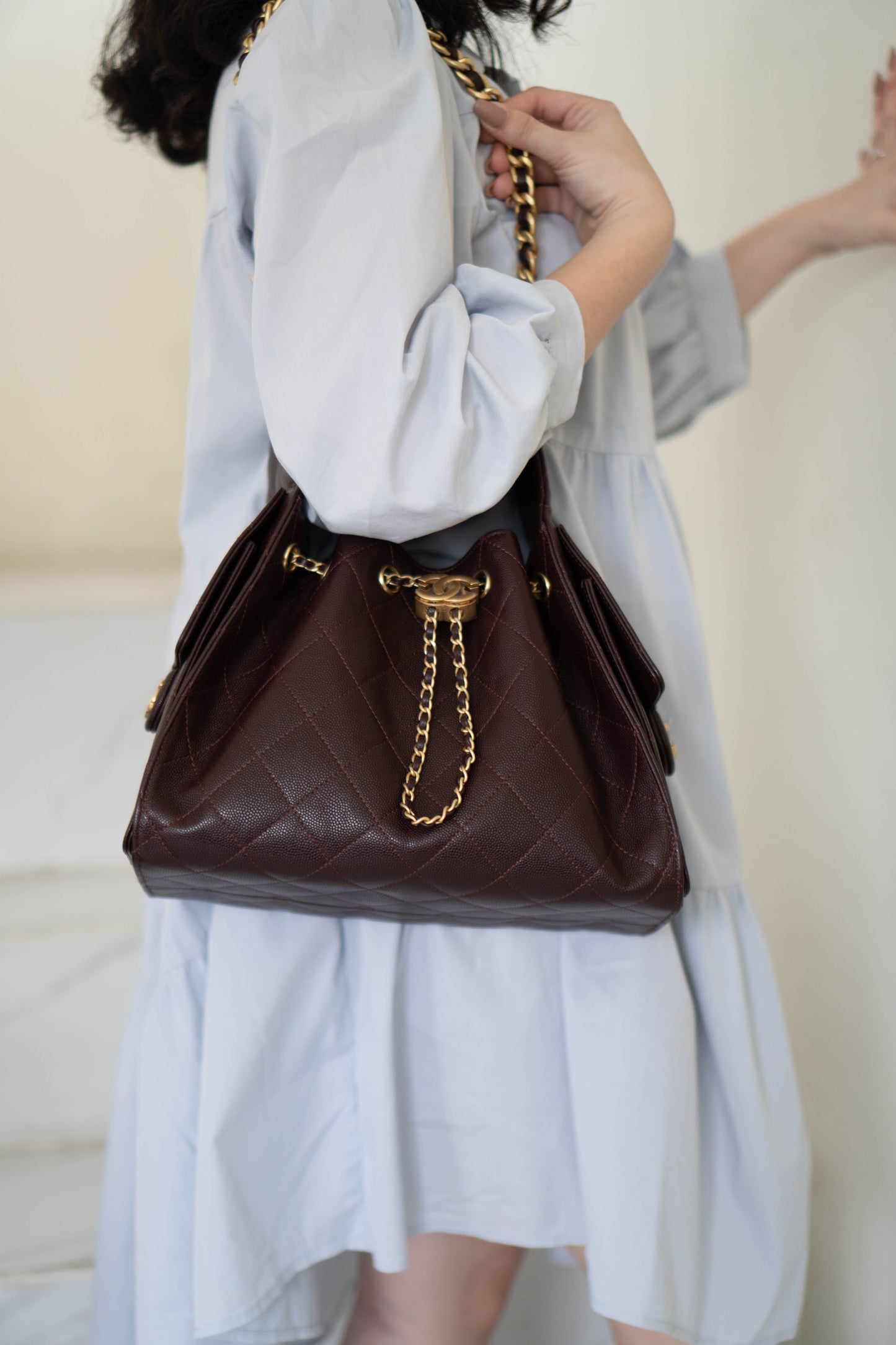 C25 Small in Dark Brown Caviar Leather