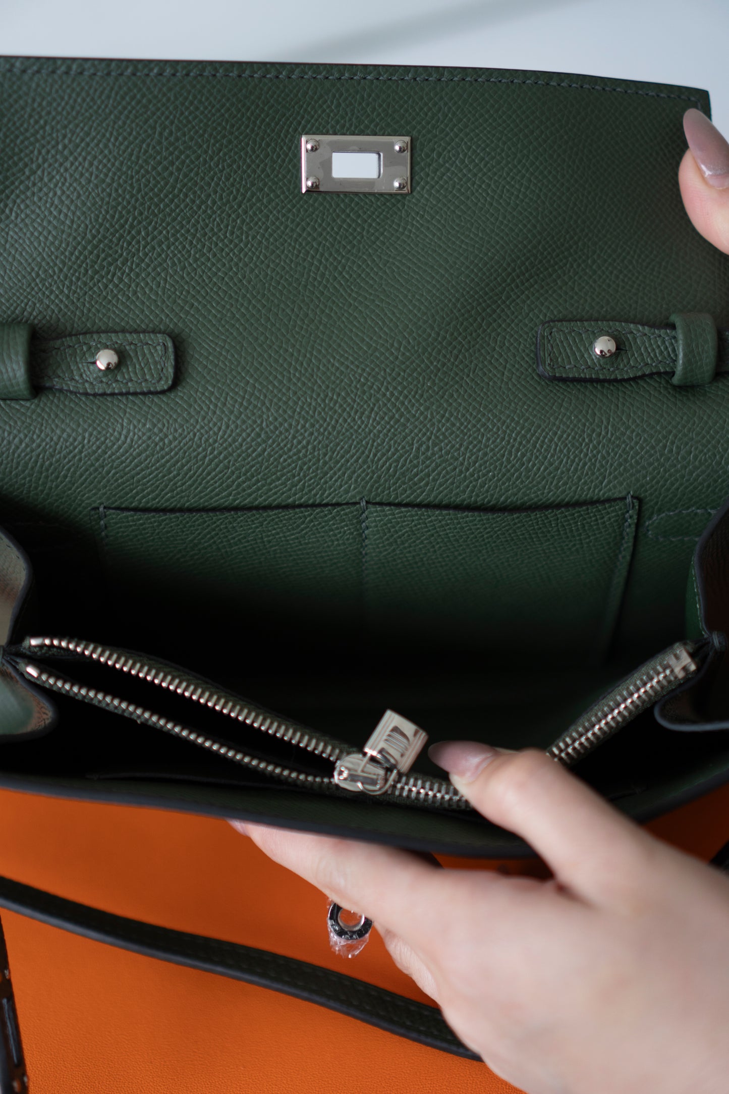 KL Wallet To Go – Green Epsom Leather with Palladium Hardware