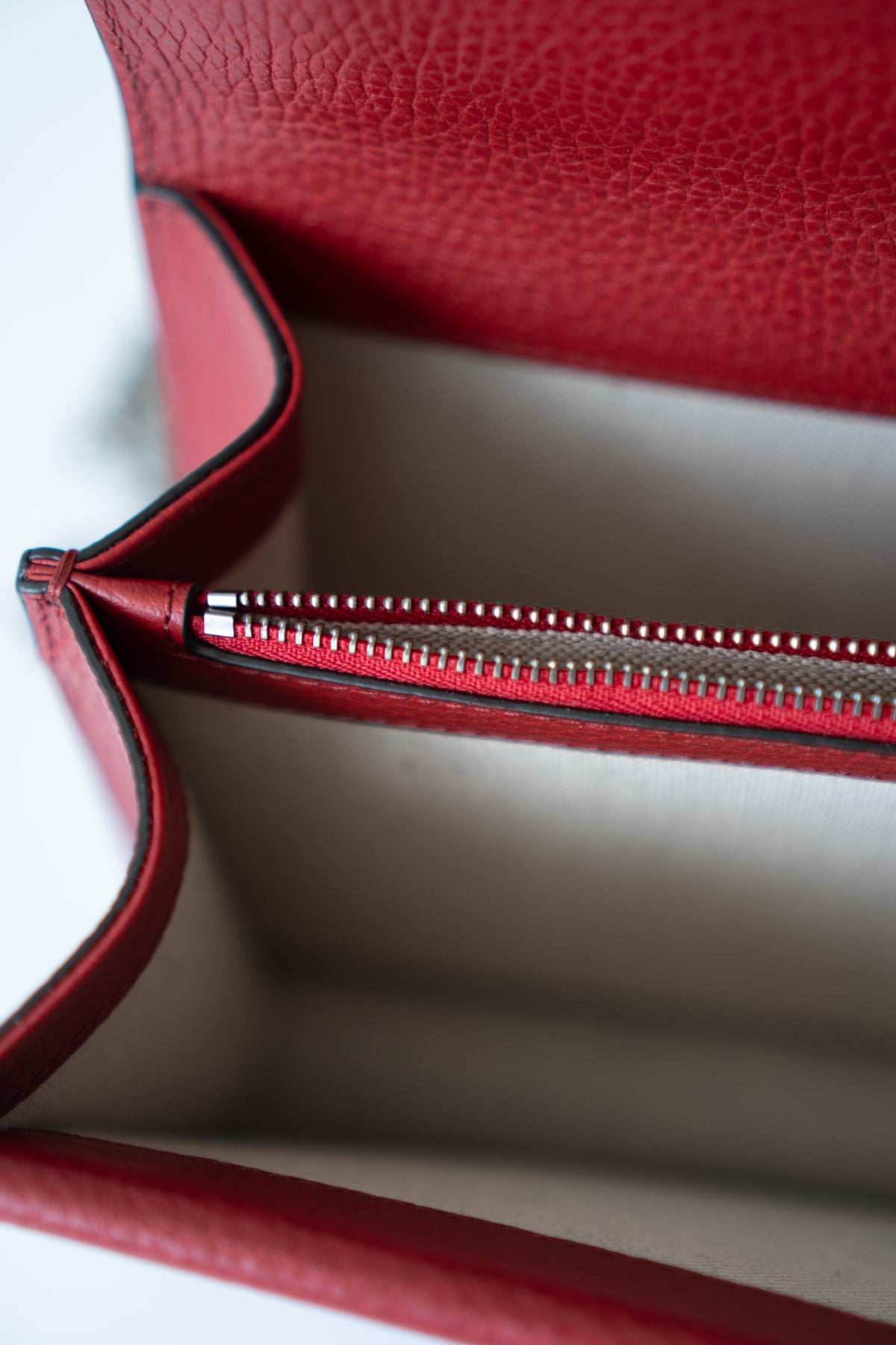 Dionysus Medium – Red Textured Leather with Antique Silver Hardware