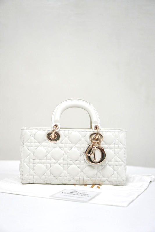 Lady D-Joy Bag White Medium