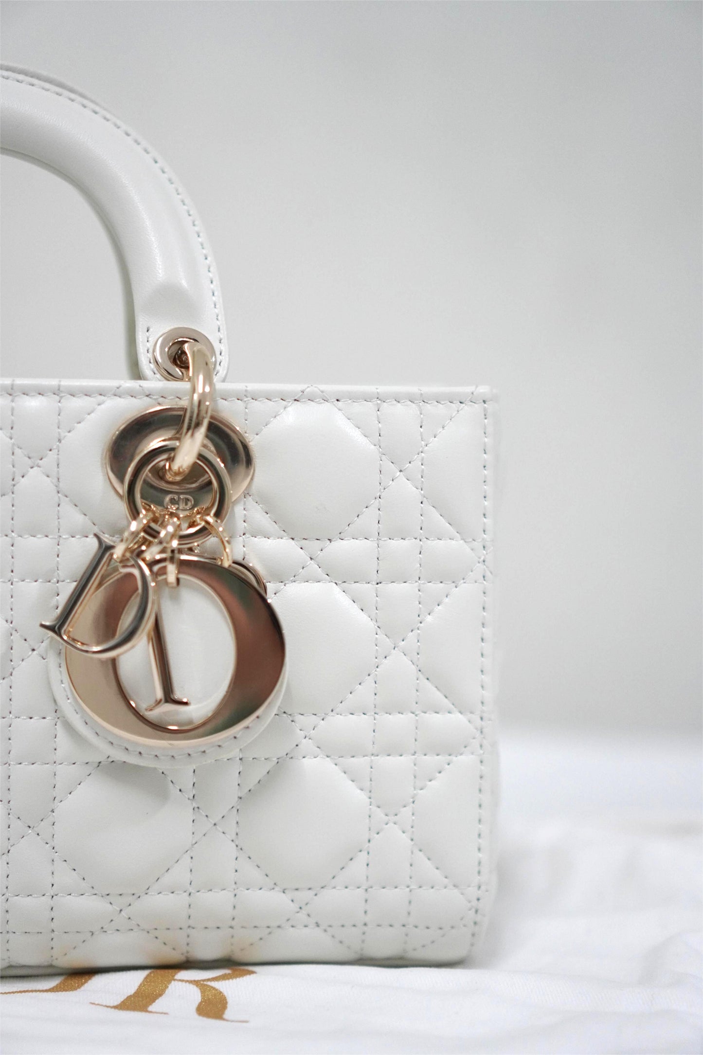 Lady D-Joy Bag White Medium