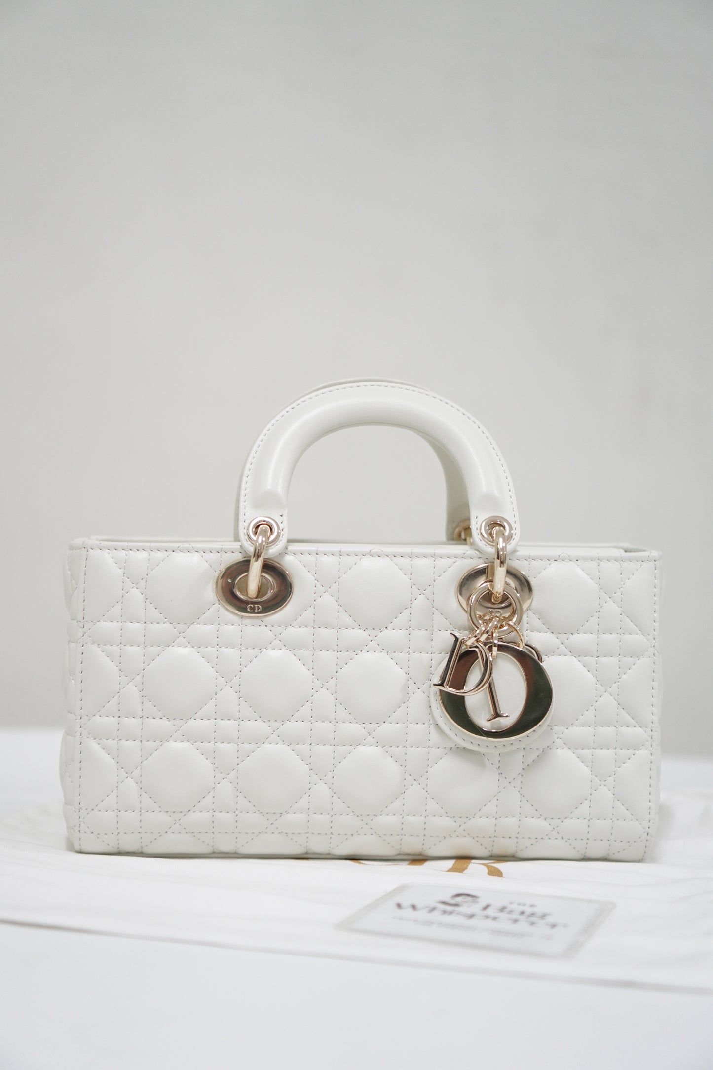Lady D-Joy Bag White Medium