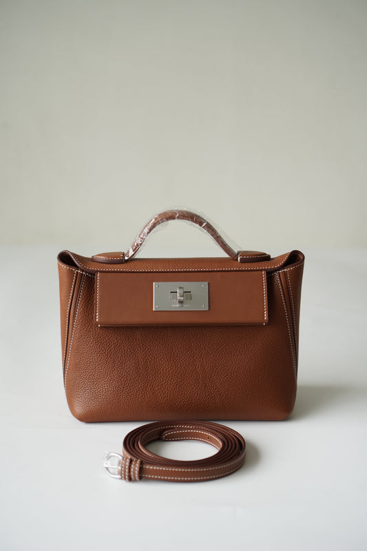 Mini 24/24 in Gold Barenia leather Palladium Hardware