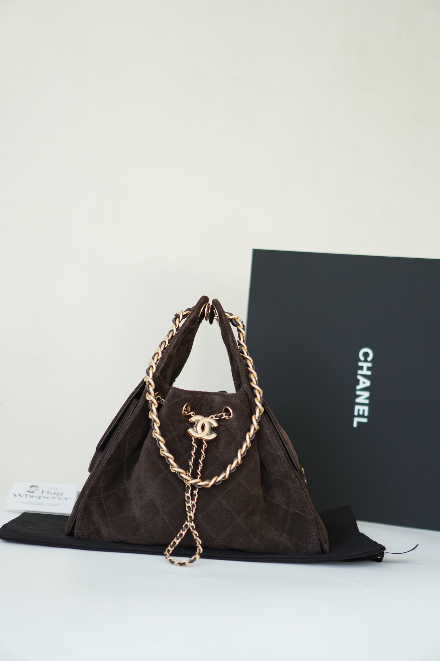 C25 Small Handbag in Dark Brown Suede