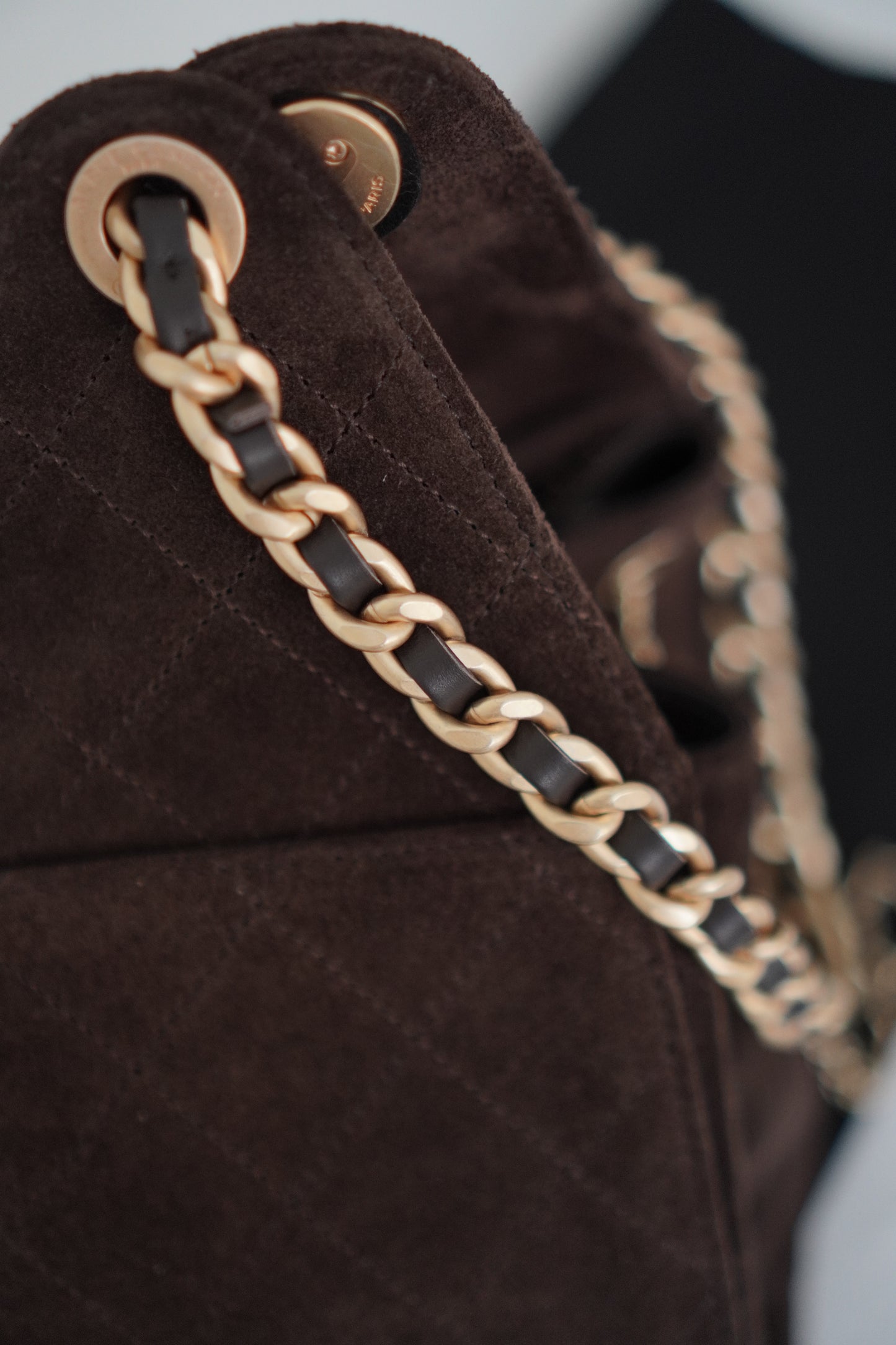 C25 Small Handbag in Dark Brown Suede