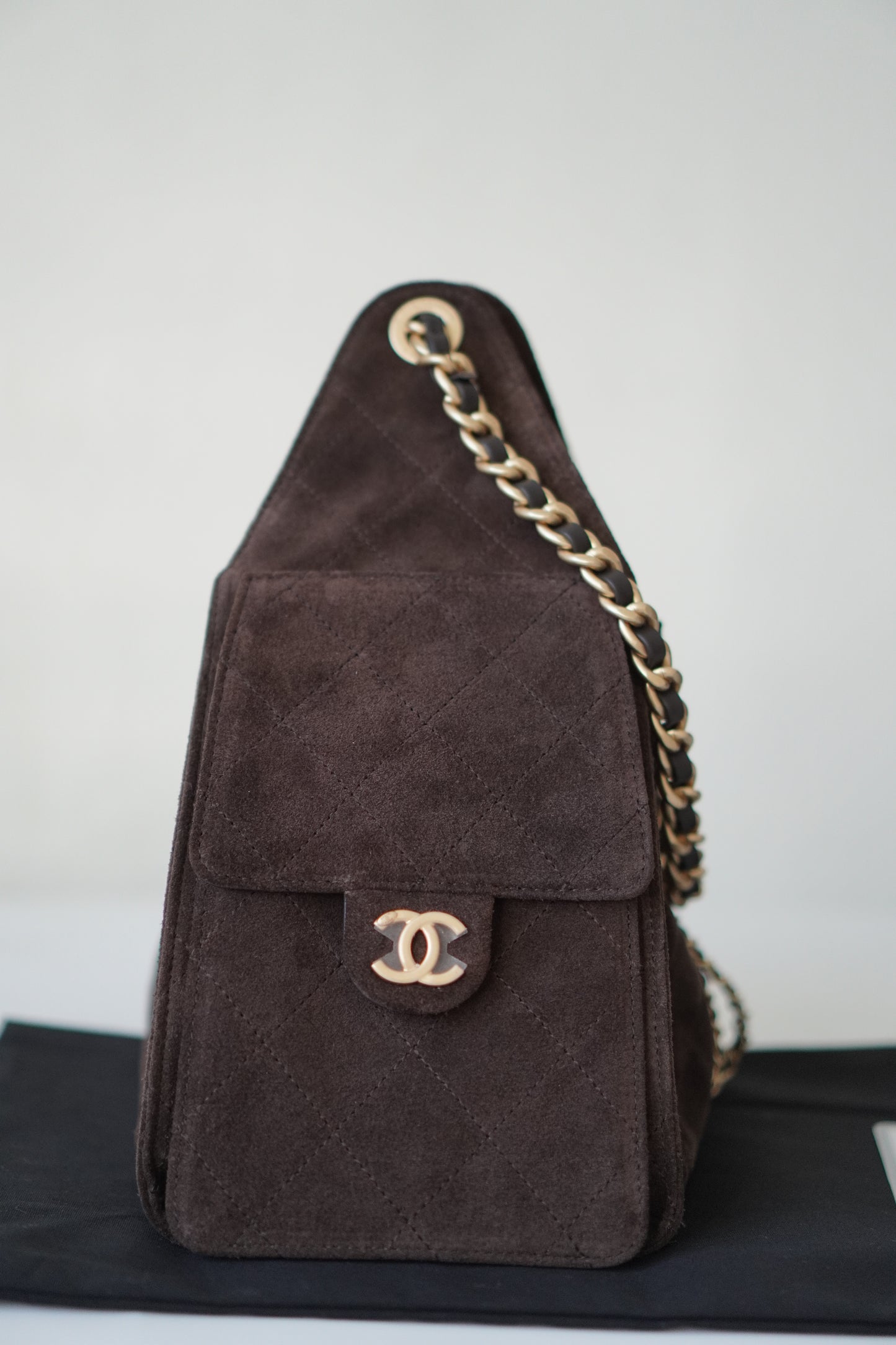 C25 Small Handbag in Dark Brown Suede