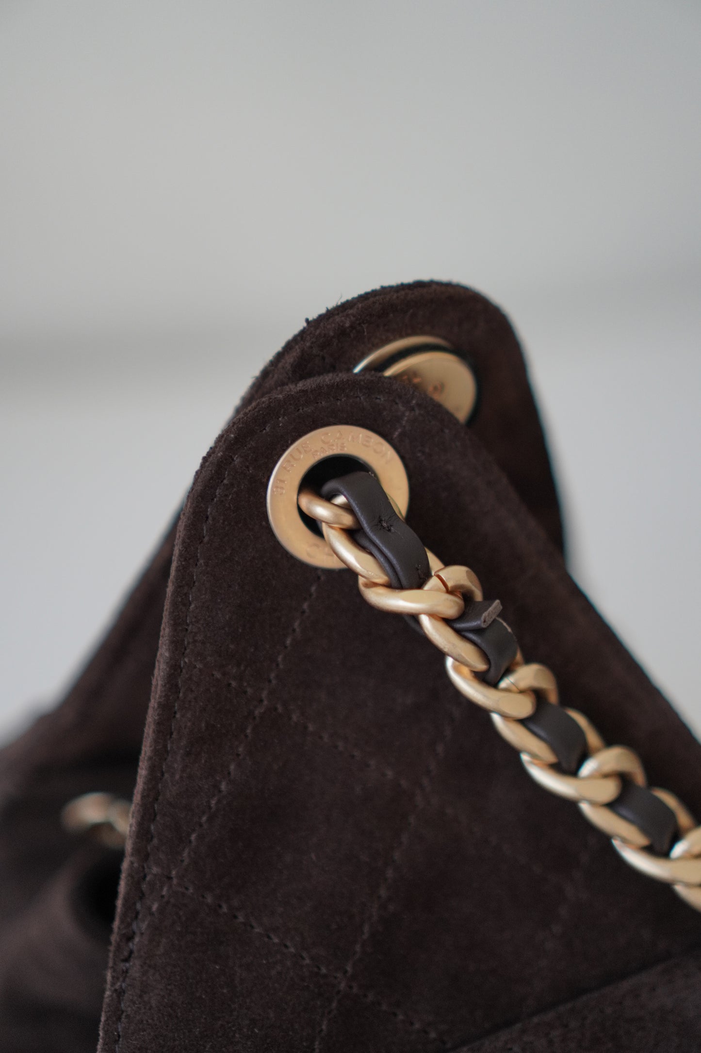 C25 Small Handbag in Dark Brown Suede