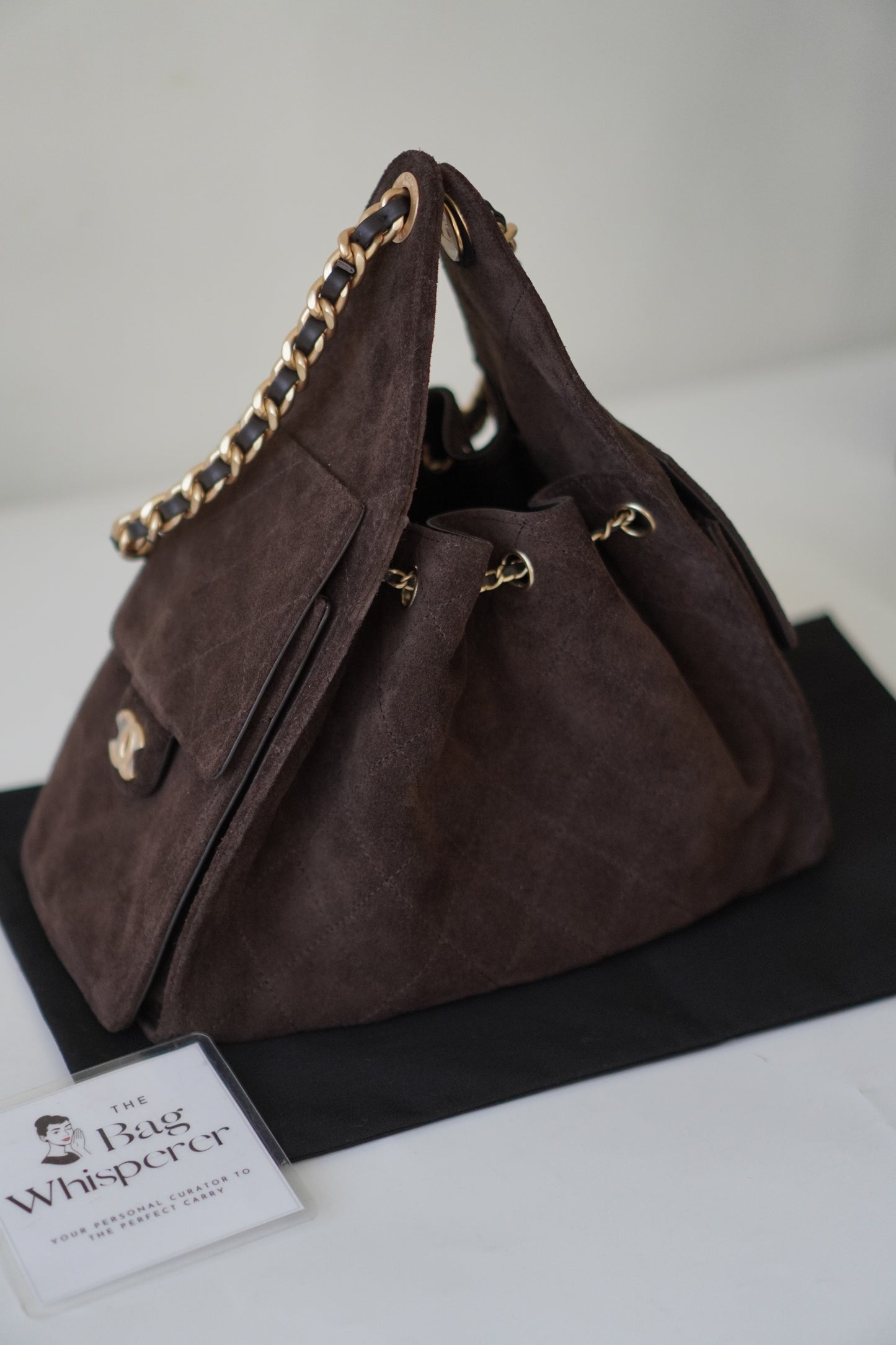 C25 Small Handbag in Dark Brown Suede