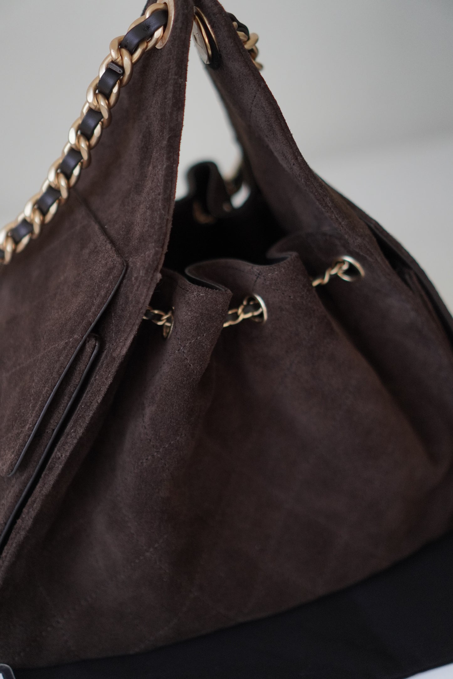 C25 Small Handbag in Dark Brown Suede