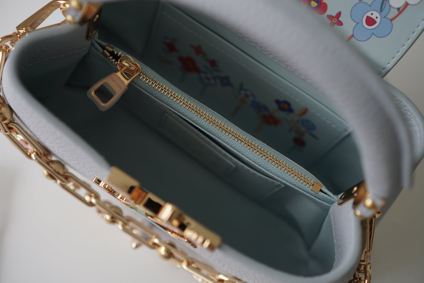 Capucines Mini East West in Baby Blue