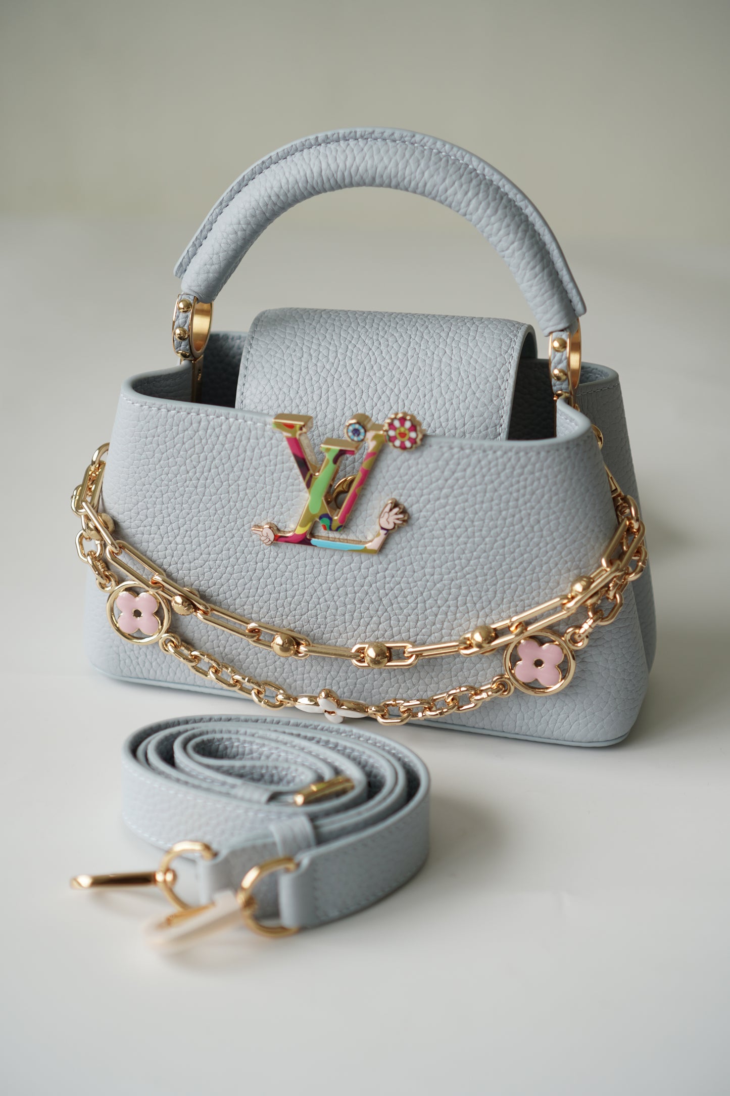 Capucines Mini East West in Baby Blue