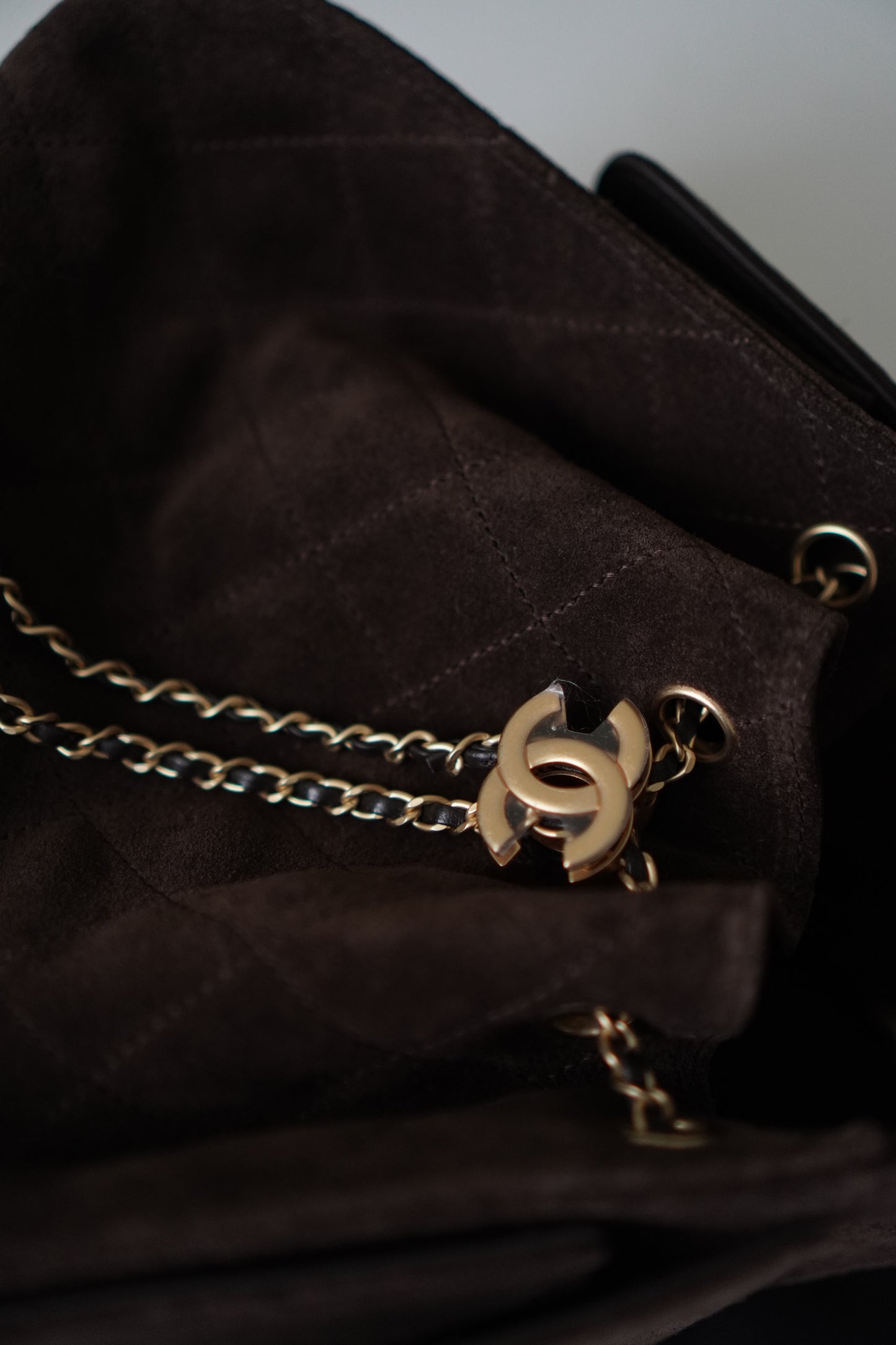 C25 Small Handbag in Dark Brown Suede