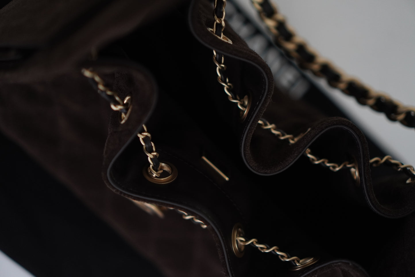 C25 Small Handbag in Dark Brown Suede