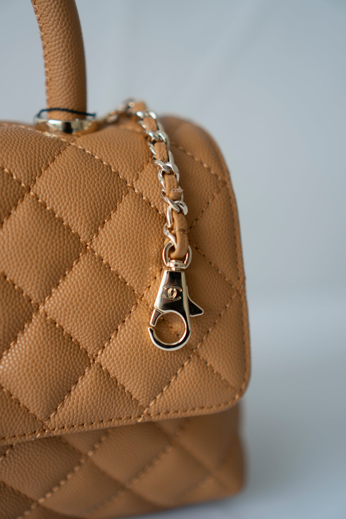 Coco Handle Small – Caramel Caviar Leather with Gold Hardware