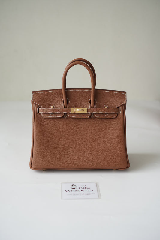 Birkin 25 in classic Gold Togo leather