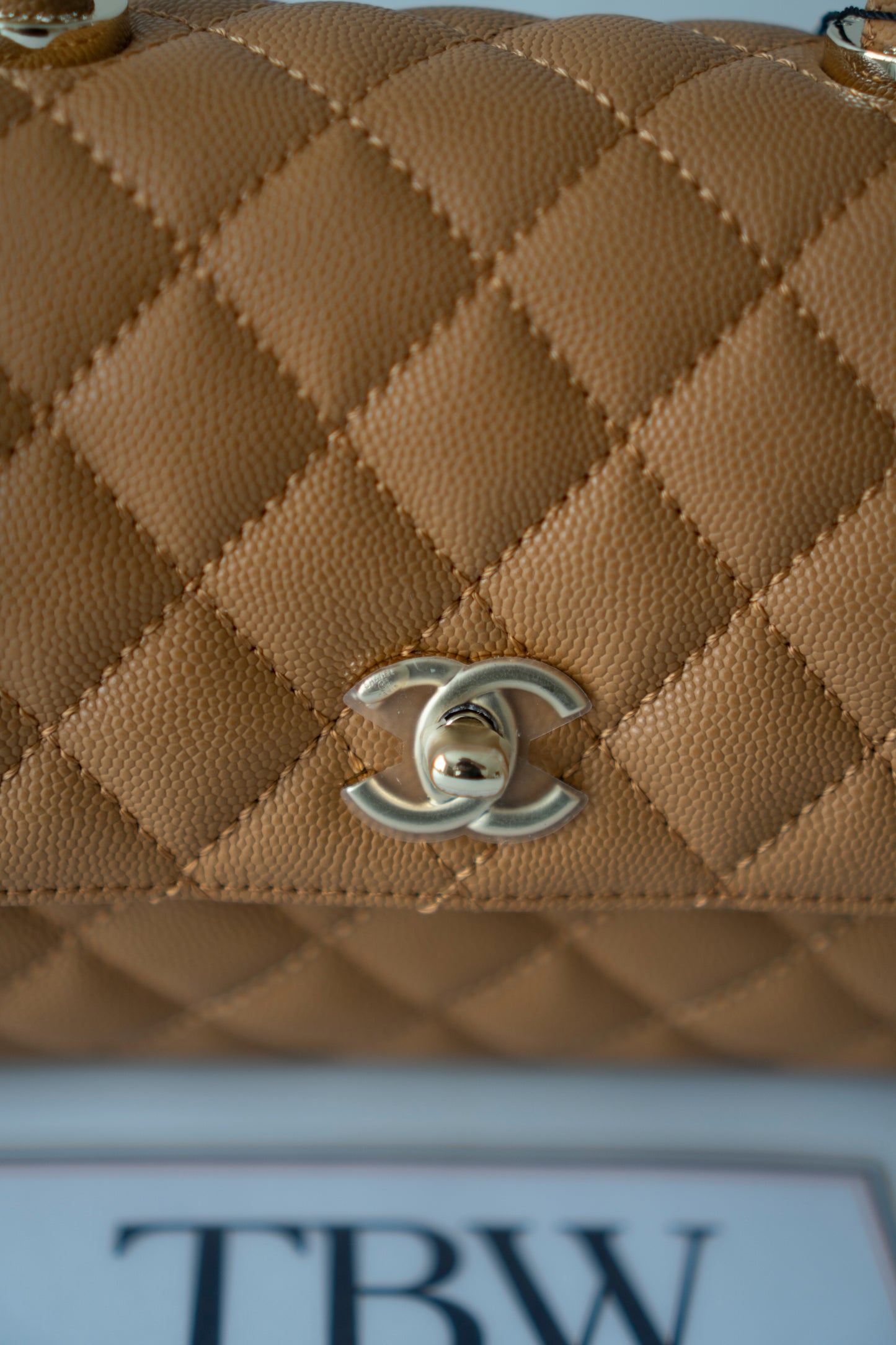 Coco Handle Small – Caramel Caviar Leather with Gold Hardware