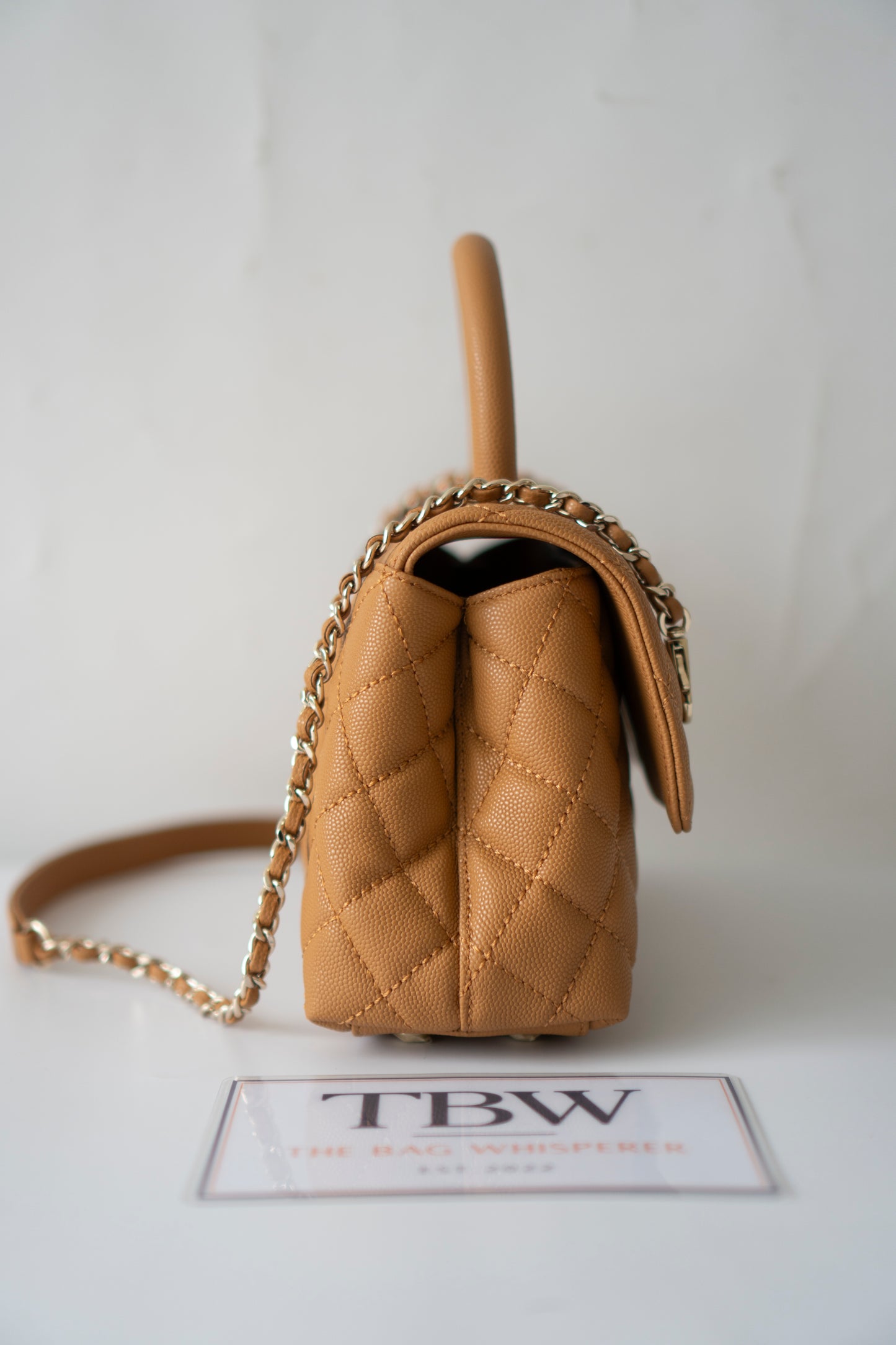 Coco Handle Small – Caramel Caviar Leather with Gold Hardware