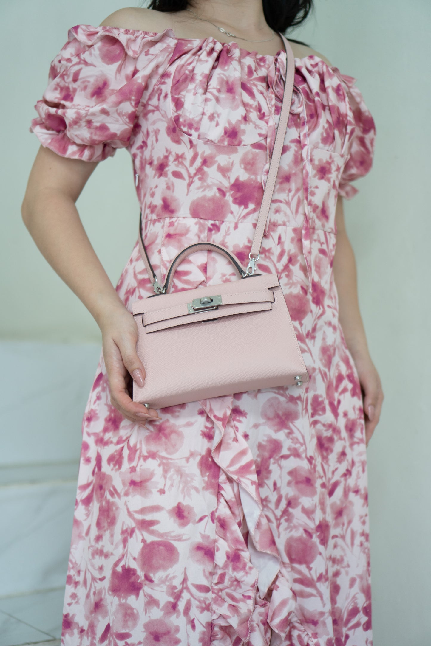 Kelly Mini II – Rose Confetti Epsom Leather with Palladium Hardware