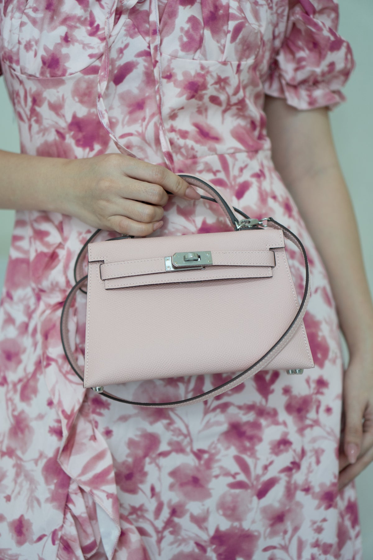 Kelly Mini II – Rose Confetti Epsom Leather with Palladium Hardware