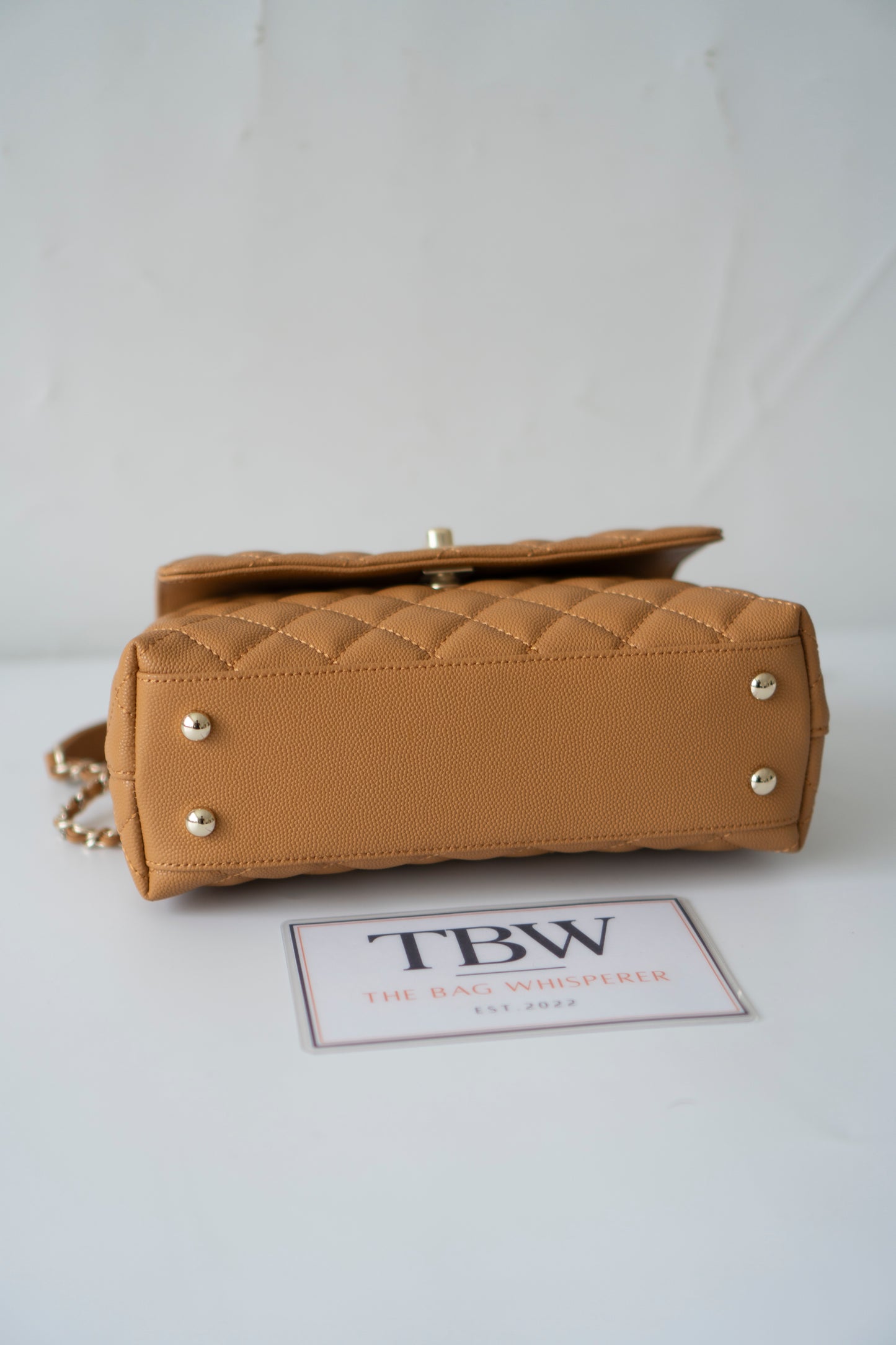 Coco Handle Small – Caramel Caviar Leather with Gold Hardware