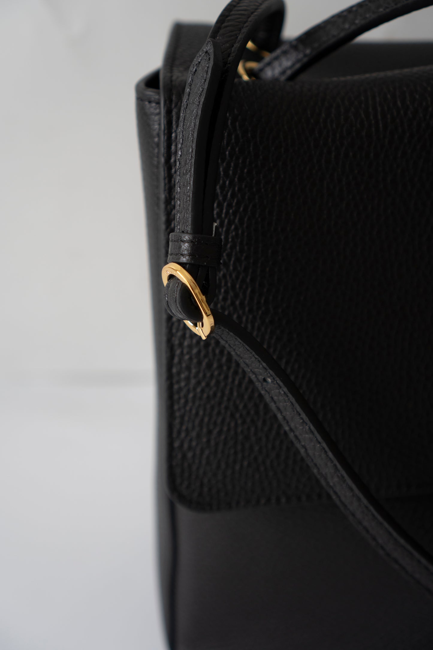 Maxi Flap Black Pebbled Calfskin Leather Gold Hardware