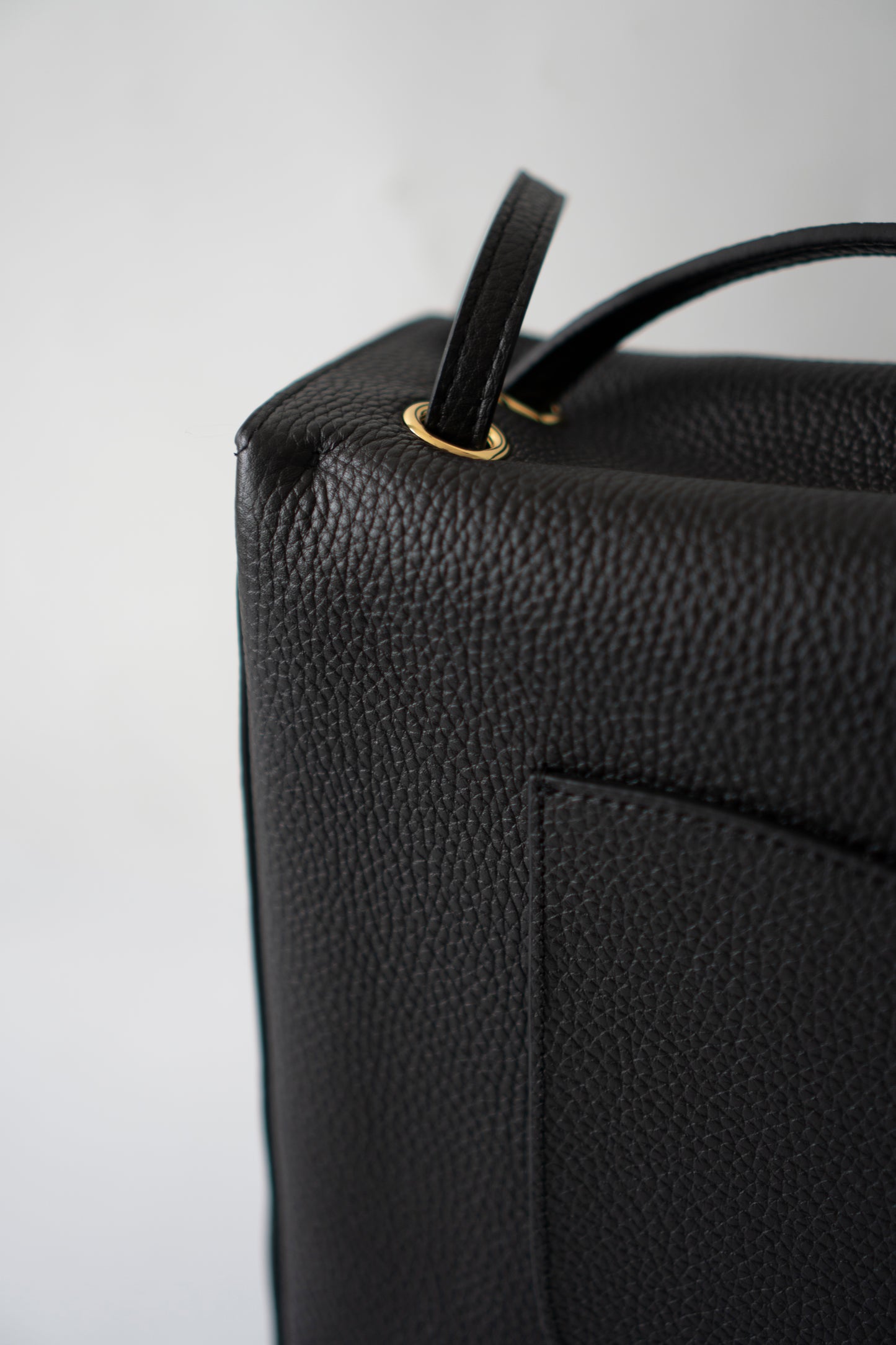 Maxi Flap Black Pebbled Calfskin Leather Gold Hardware