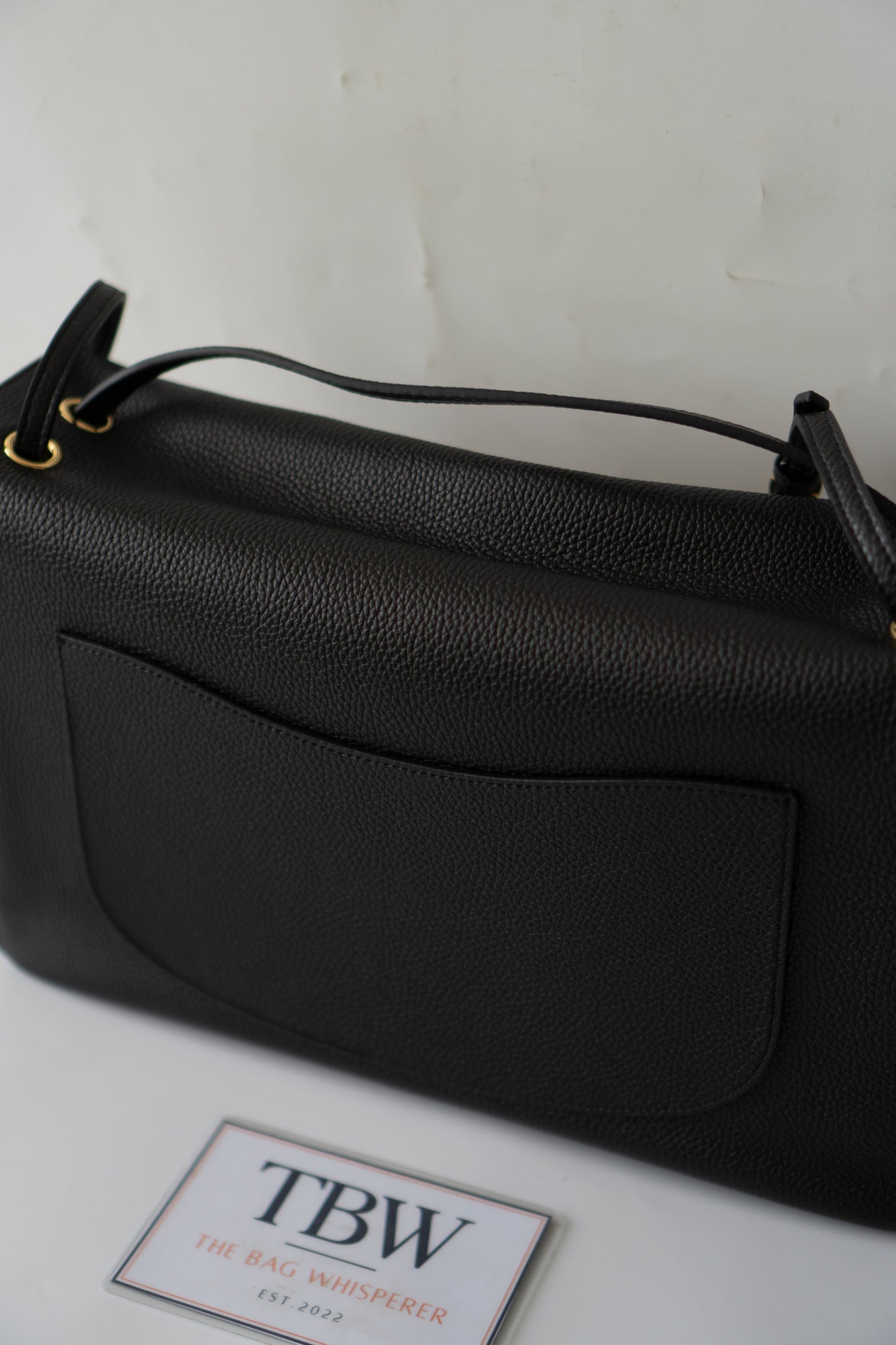 Maxi Flap Black Pebbled Calfskin Leather Gold Hardware