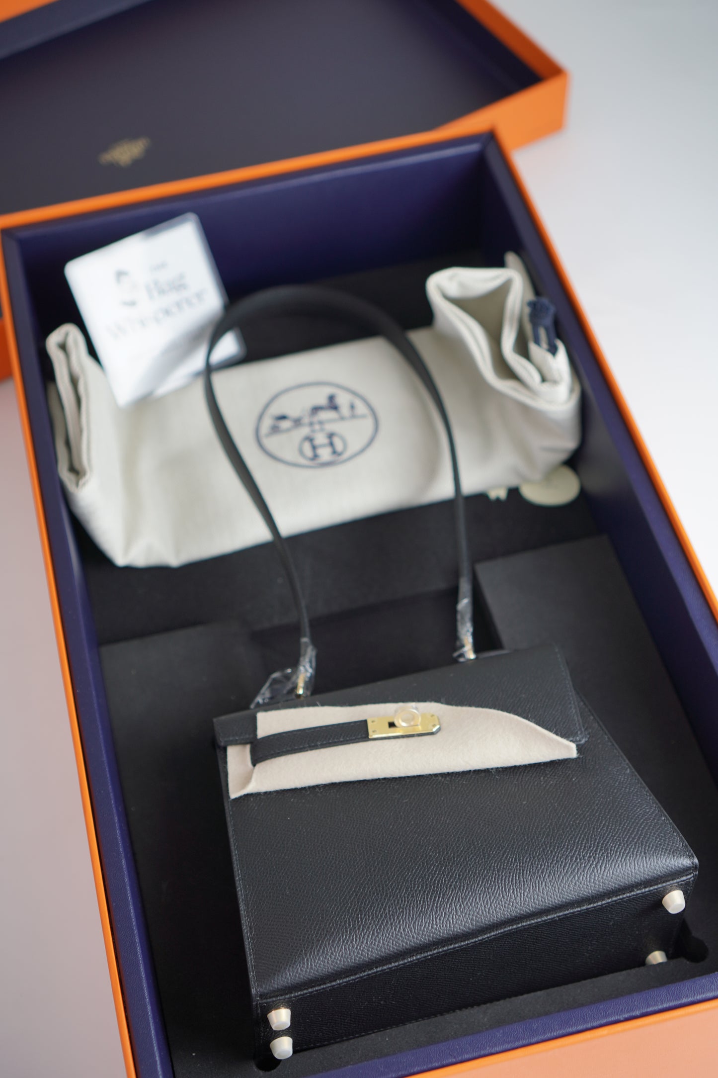 Kelly Désordre Mini in Noir Epsom
