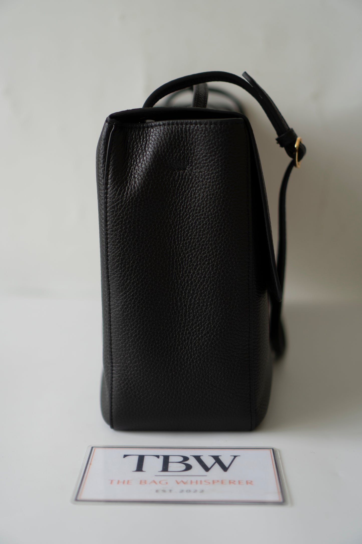 Maxi Flap Black Pebbled Calfskin Leather Gold Hardware