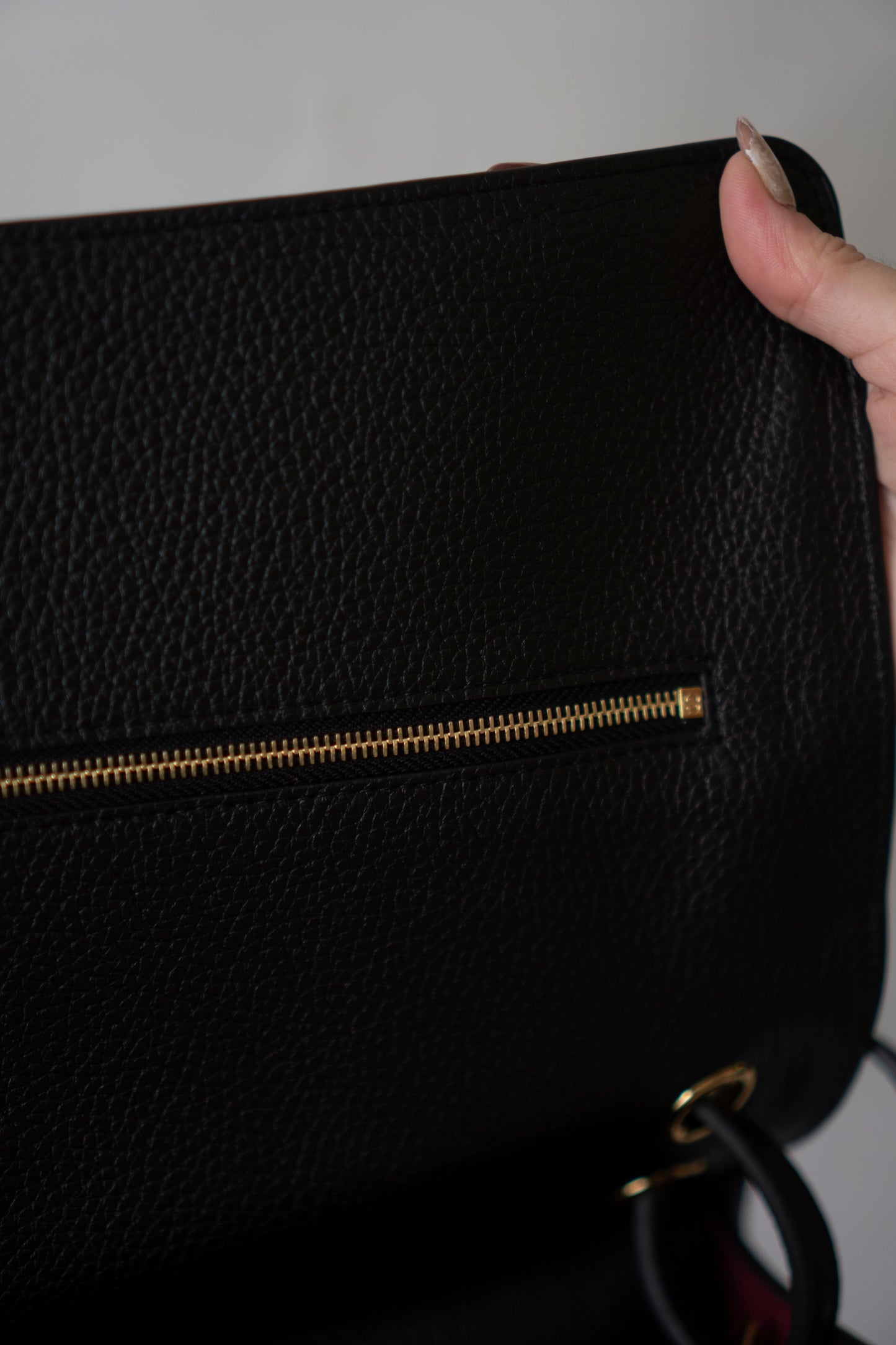 Maxi Flap Black Pebbled Calfskin Leather Gold Hardware