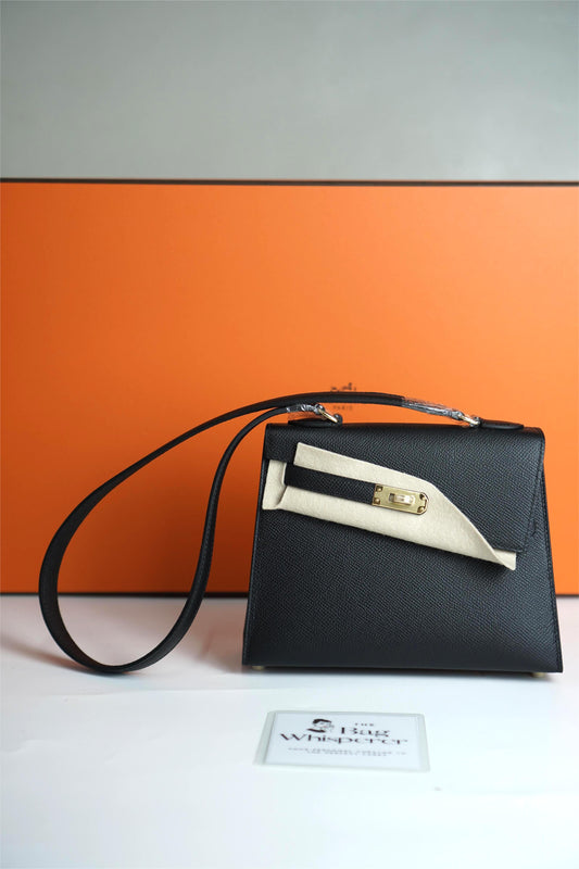 Kelly Désordre Mini in Noir Epsom