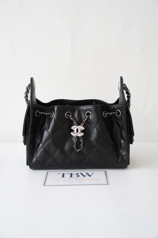 C25 Mini – Black Quilted Leather with Ruthenium Hardware