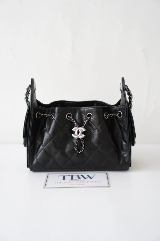 C25 Mini – Black Quilted Leather with Ruthenium Hardware