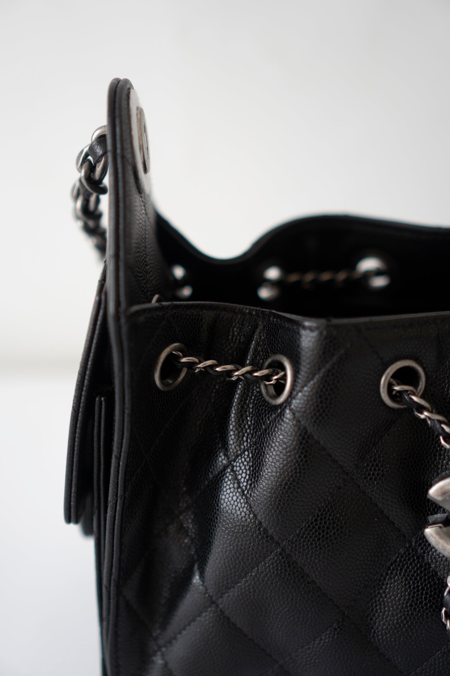 C25 Mini – Black Quilted Leather with Ruthenium Hardware
