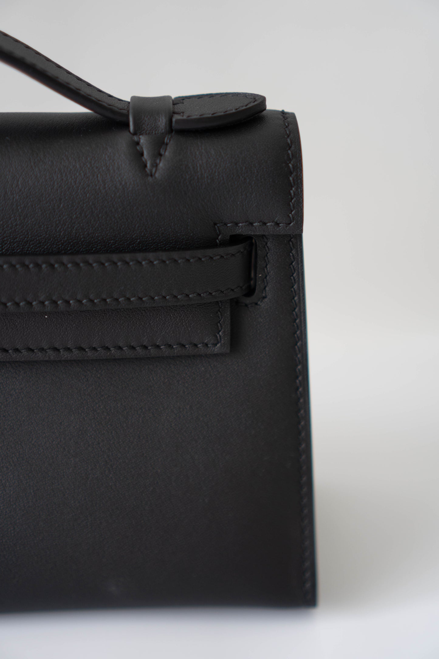 Mini Pochette – Black Swift Leather with Gold Hardware