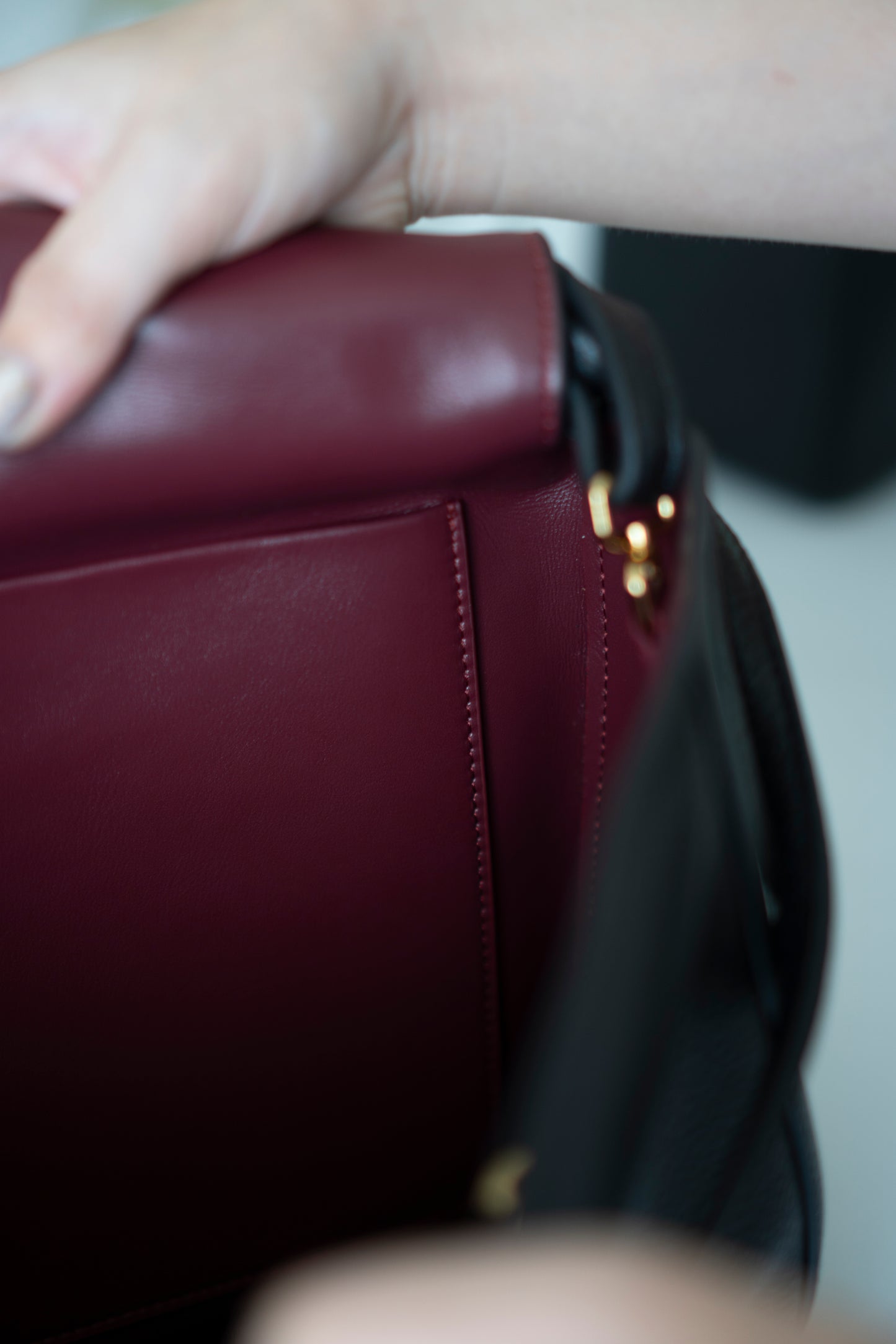 Maxi Flap Black Pebbled Calfskin Leather Gold Hardware