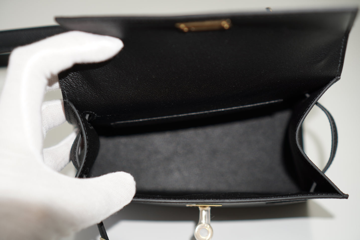 Kelly Désordre Mini in Noir Epsom