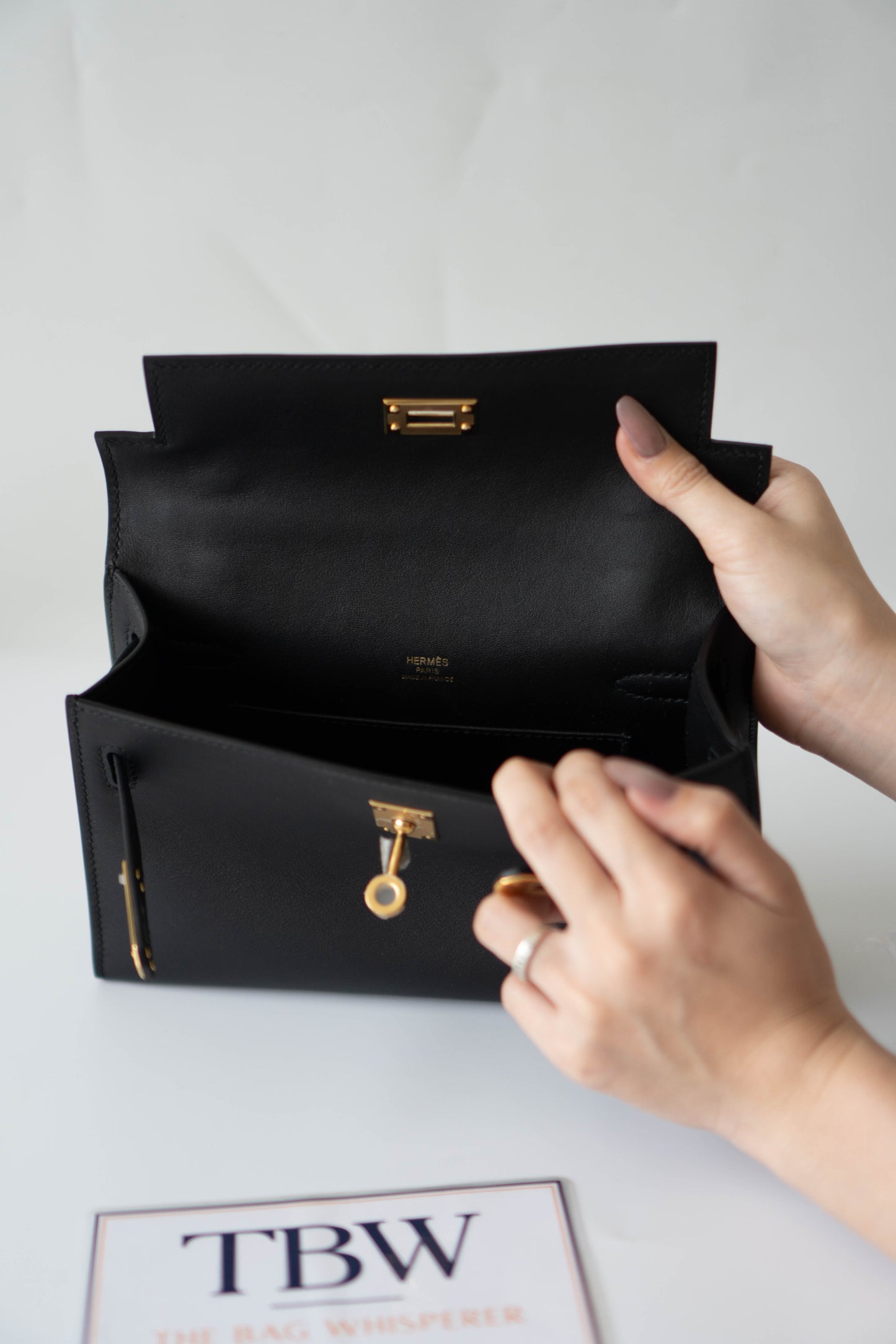 Mini Pochette – Black Swift Leather with Gold Hardware