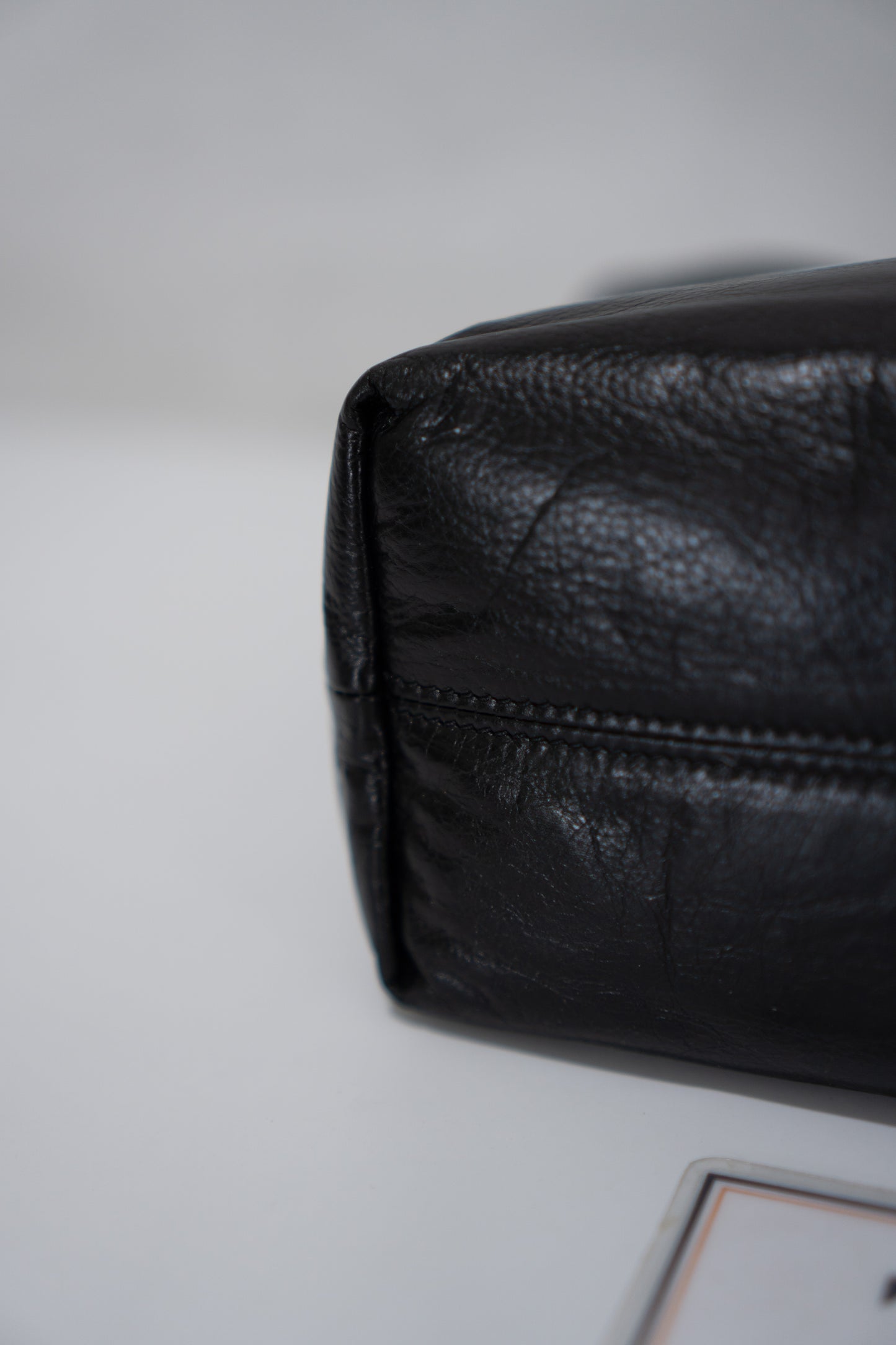 Hortense Small Hobo – Black Shiny Crinkled Leather with Bronze Hardware