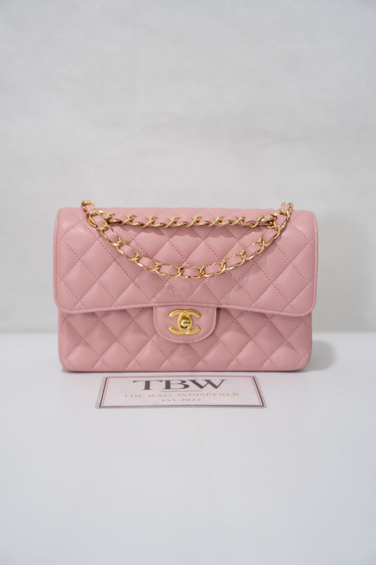 Classic Flap Bag – Light Pink Caviar Leather with Gold Hardware